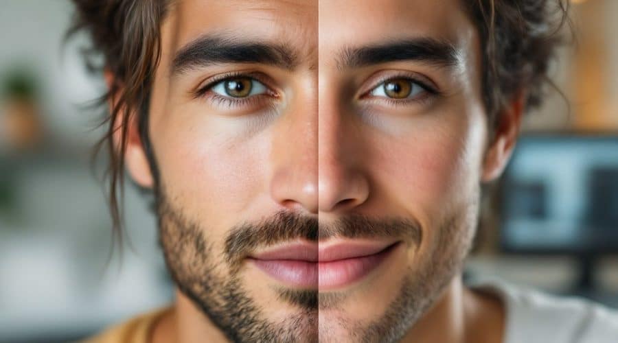 laptop face aging