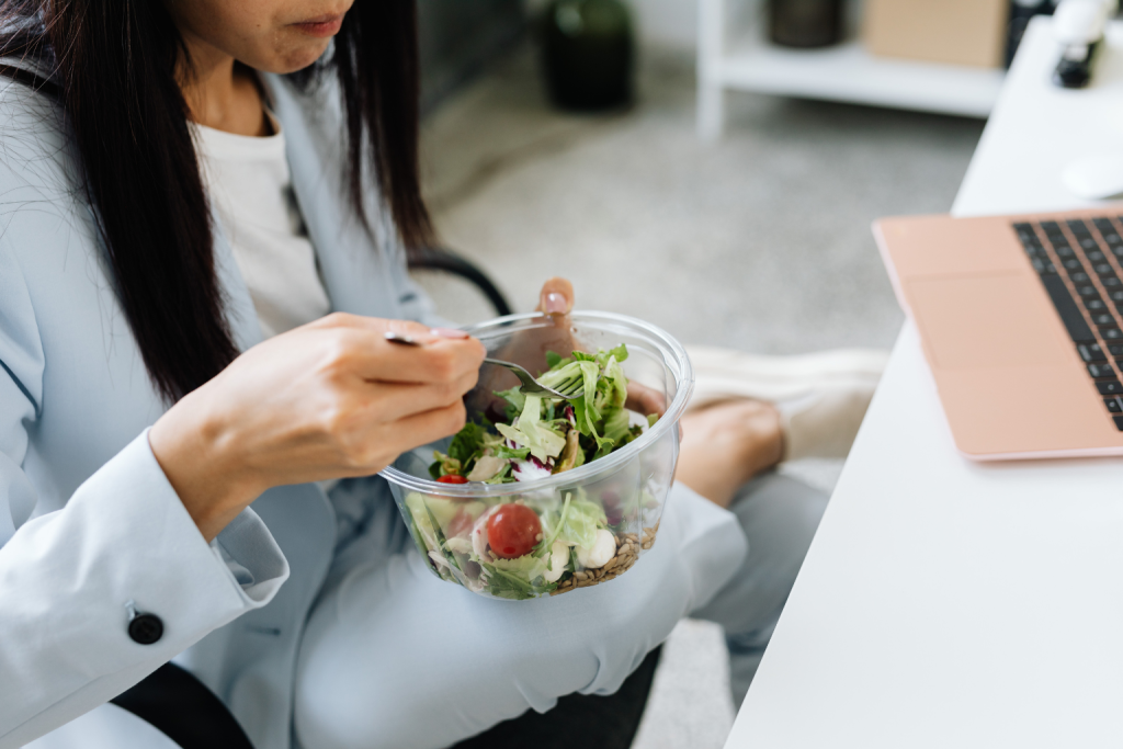 a woman green salad